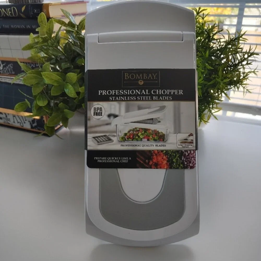 Bombay Professional Food Chopper White Stainless Steel Kitchen Prep Tool NWT